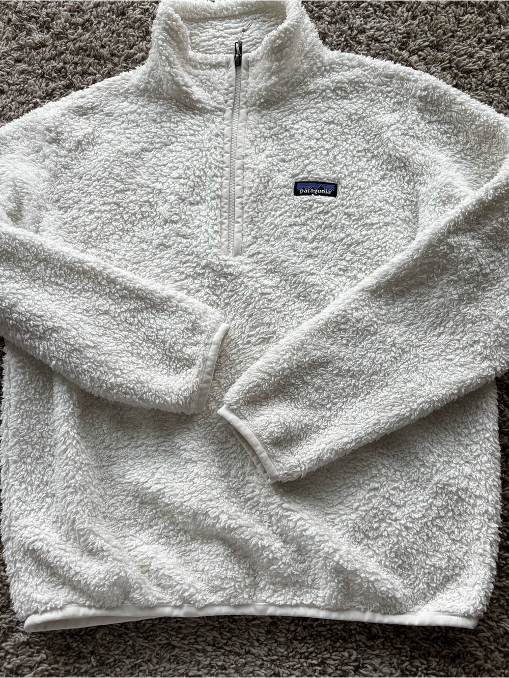 Patagonia Women's Cream Sherpa Quarter-Zip Pullover M